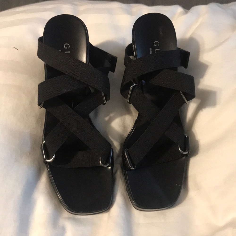Gucci crossover wedge sandal
